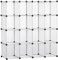 HOMCOM DIY Regalsystem mit 16 Würfeln stapelbar DIY-Würfelregal Kleiderschrank Aufbewahrungsregal Standregal Schuhregal von Büchern Spielzeug Schuhen aus Kunststoff Stahl Weiß 125 x 32 x 125 cm