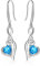 Geburtsstein Unendlich Ohrringe für Damen- Qings 925 Sterling Silber Dezember Tansanit Unendlichkeit Herz Zirkonia Baumeln Tropfen Edelstein Ohrstecker Weihnachten Geburtstag Infinity Schmuck