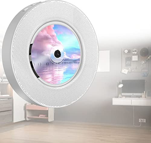 Lettore CD montato a parete,Lettore CD Montabile,Lettore CD Desktop con Bluetooth,con altoparlanti HiFi integrati da parete Bluetooth,con Telecomando per TV Home CD