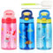 SUPPRUI Kids Water Bottles with Straw for School,480ml Water Bottle Kids,BPA-Free,Leakproof Drink Bottle for Boys & Girls (Blue Dinosaur)