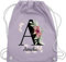 Turnbeutel Rucksack - Buchstabe anpassbar mit Name I Geschenk Initialen - Unisize - Pastell Lila - jga beutel blumen stoffbeutel schule personalisierte buchstaben a turnsack kita tasche