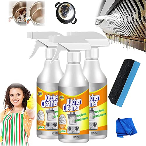 Neat Freakz All-purpose Kitchen Pots and Pan Cleaner, Neat Freakz All Purpose Kitchen Cleaner, Rinse Free Bubble Cleaner Foam Spray, Neat Freakz Cleaner for Range Hood, Oven, Pots, Grill, Sink (3PCS)