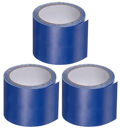 sourcing map 3 Stück Tuch Reparatur Plane Band 3.15 x14.6ft Universal Wasserdicht Markise Reparatur Band für Handwerk Heimwerker Außenzelt Blau