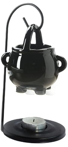 Essential Oil Burner Wax Melt Burner,Hanging Cauldron Oil Burner,Aromatherapy Aroma Burner Ceramic Oil Diffuser Candle Tealight Oil Warmer Yoga Spa Home Bedroom Decor Housewarming Gift (Black)