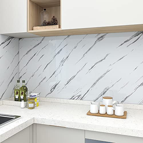 SEJAS Möbel Marmor Möbelfolie Schwarz Selbstklebend Folie Abnehmbare Wasserdichte Aufkleber Vinyl PVC für Küche, Schränke (60cmx1000cm)