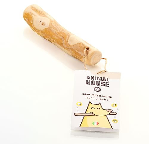 Animal House Legno di Caffè per Cani, Masticativo Naturale, Ottimizza l'igiene Orale, Antistress per cani, Resistente e Duraturo (S)
