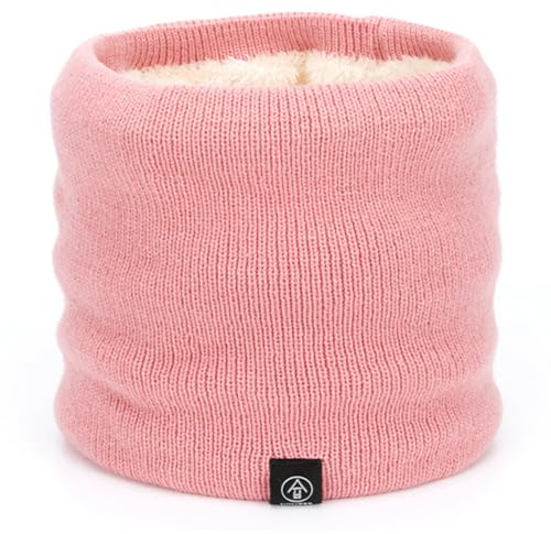 HGDGears Winter Neck Warmer for Men,Thermal Scarf,Double-Layer Thicken Windproof Scarves,Knitted Snood Sports,Outdoor,Cycling,Bicycles and Skiing(Pink)