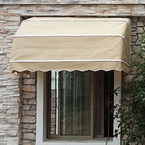 BPILOT Tenda da Sole for Porte E Finestre- Fissa Esterni Impermeabile Copertura Pioggia-Neve Tettoia A Cappottina con Telaio in Alluminio for Portico Decorazione (Color : Khaki, Size : 145x100x100cm