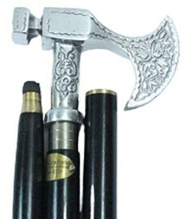 Generic Antique Vintage Walking Stick Cane Victorian wood walking stick Axe Brass Handle Cane Collectible Adult wooden walking cane