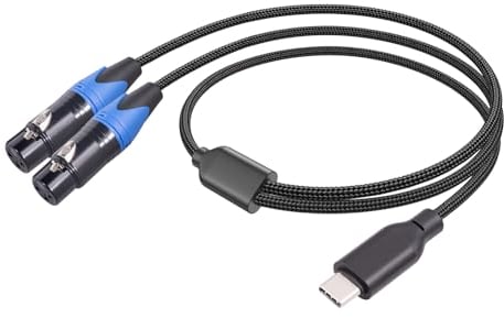 USB C to Dual XLR Female Cable,3.3 FT USB C to 2 Xlr Female adapter ,Dual Microphone Input to USB C Audio Cable for Recording,USB C-Dual XLR Female Cable Compatible with Smartphone or MacBook etc
