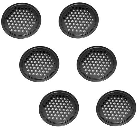 0XBIT 6 Pezzi Griglia Aerazione Tonda, 60 mm Griglia di Ventilazione, Griglie Aerazione in Acciaio Inossidabile, Installate Saldamente, Ventilate e Traspiranti, per Mobili e Scarpiere