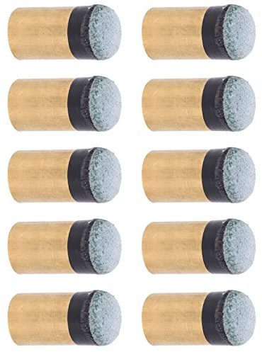 Qukaim Billardqueue-Poolspitze, 10 Stück, Kupfer, PU-Leder, 10 mm, Snooker-Pool-Queue-Zubehör, Billard-Queue-Spitze