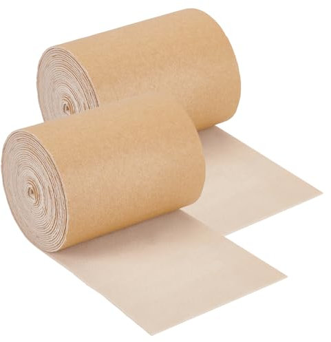 BENECREAT 2 Rollen 10cm x 7.3m selbstklebendes Samtgewebe, weiches DIY Samtgewebe zum Abziehen und Aufkleben für Kunst & Handwerk, Schmuckschachteldekoration, Beige