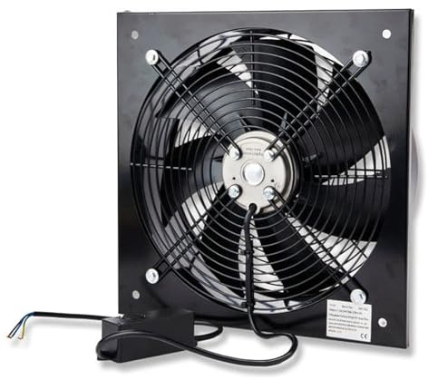 Commercial Extractor Industrial Ventilation Axial Exhaust Blower Flow Air Plate Fan Black Heavy Duty Metal With Speed Control Regulator (24 Inches 600mm With Speed Controller)