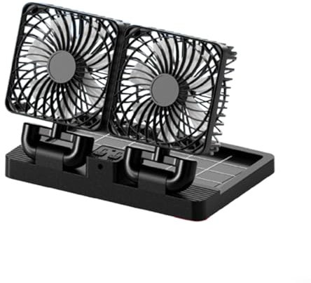 BlissfulAbode Solar-Auto-Ventilator, 12/24 V, 360 ° verstellbar, USB-betrieben, 3 Geschwindigkeitsstufen, geräuscharmer Betrieb für Auto, Armaturenbrett, Heimbüro, Schwarz 2