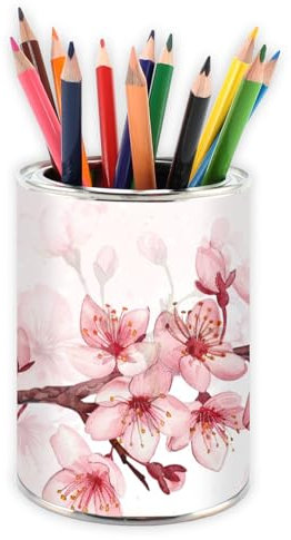 Stiftebecher Kirschblüten rosa - Stifteköcher Stiftehalter schreibtischorganizer Schreibtisch Büro Stifte Organizer Metall Kinder Mädchen Einschulung Floral