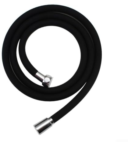 Tubo flessibile in silicone per doccia, 0,5 m, tubo di prolunga lungo per bagno, accessorio idraulico bianco, grigio, nero (nero)