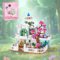 Charmofun Construction de Maison de Fleurs, 731+ Pièces Kit de Construction de Maison pour Bonsaï avec Éclairage LED, Jouets de Construction pour Filles et Garçons