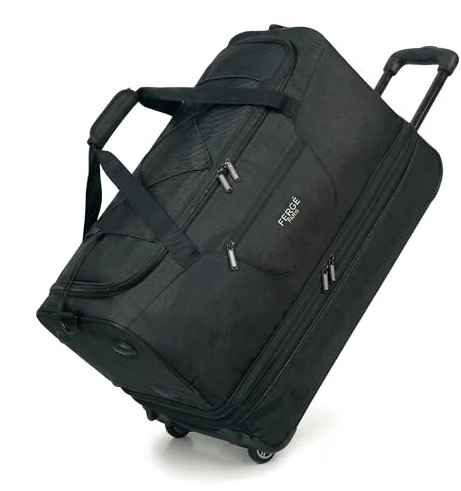 FERGÉ große Reisetasche mit Rollen erweiterbar und Schuhfach - Paris Trolley Handgepäck mit Spanngurten Weichgepäck Reisetasche Weekender
