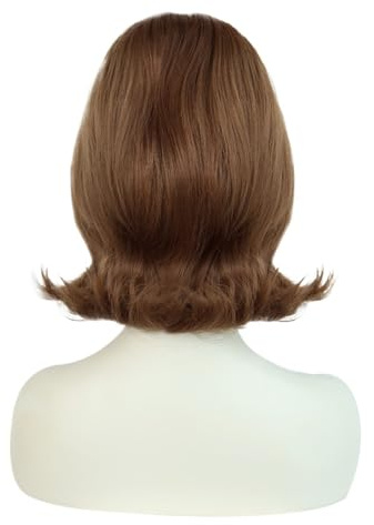 Gladiaond 1 Stück synthetische braune Damen-60er-Jahre-Retro-Bienenstock-Perücken, 70er-Jahre-Pinup-Peluken, Kurze Flip-Perücke for Party