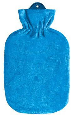 Wärmflasche mit klassischem Flauschbezug 2,0 Liter (blau)
