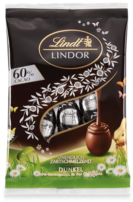 Lindt Schokolade | LINDOR-Eier 60% Cacao | 3 x 90g | Edelbitter-Schokoladeneier mit zartschmelzender Füllung | Ostereier | Perfekte Oster-Schokolade zum Teilen & Genießen