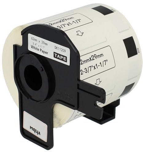vhbw Label Rolle Etikett Schriftband 29x62mm kompatibel mit Brother P-Touch QL-720, QL-720NW, QL-1050, QL-1050N, QL-1060, QL-1060N DK-11209.
