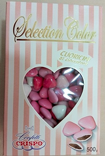 CONFETTI CUORICINI AL CIOCCOLATO SELECTION COLOR ROSA 500G CONFETTI CRISPO