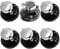 Spares2go Control Knobs for New World Gas Hob Oven Cooker (Black/Silver, Pack of 6)