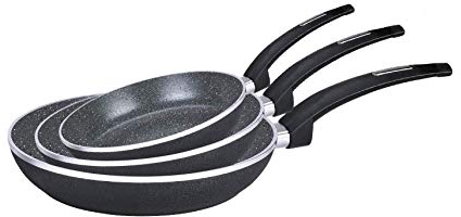 HQ Pfannen-SET (20cm, 24cm, 28cm) Antihaft Granit Keramikbeschichtung