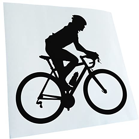 Kiwistar - Autoaufkleber - Rennrad Fahrrad Figur - schwarz - 10,5x10cm - Heckscheibe Auto Aufkleber wetterfest für Kfz LKW Mofa Truck - Sticker außen selbstklebend Tuning Zubehör für Fenster Fahrzeug