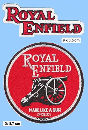 Royal Enfield Aufnäher Patches 2 Stück Set Motorrad Bullet Biker England