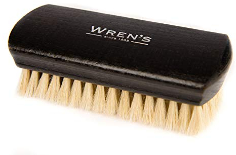 Hochwertige Polierbürste – Echtes, natürliches Ziegenhaar und Holzgriff – Für glänzende Schuhe, Kleidung und Handtaschen aus Leder – Von Wren's