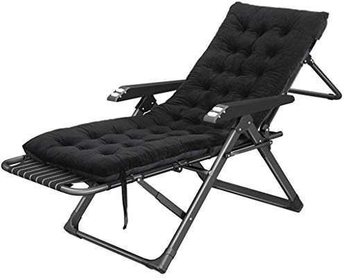 Schwarz Relaxsessel mit Massagefunktion Metall Gestell Relaxliegen Klappbar für Wohnzimmer Balkon | Liegestühle Liegestuhl Bürostuhl Liegender | Recliner Armchair Comfort Gartenmöbel