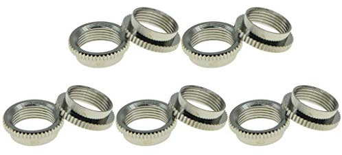 Dopro 10x USA Thread Fine Knurled 15/32 Deep Nut Guitar Toggle Switch Nut Fits Les Paul with Switchcraft Switches Nickel