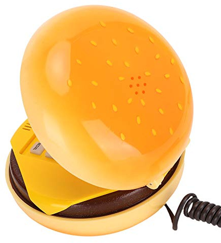 Kabelgebundenes Festnetztelefon Neuheit Emulational Reizendes nettes Hamburger-Telefon Kreatives Tischtelefon Schnurgebundenes Telefon für Home-Office-Deko mit Wahlwiederholungs- und Sprachfre