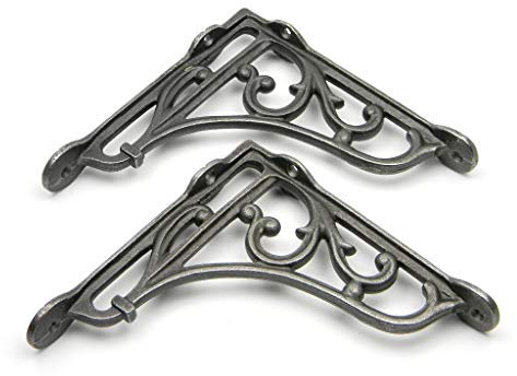 Oakcrafts 1 Paar Regalhalterungen aus Gusseisen (150 mm x 150 mm)