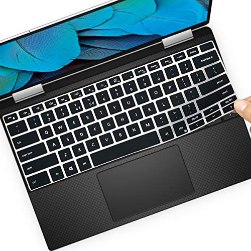 Keyboard Cover for 13.4 Inch New Dell XPS 13 7390 2-in-1 2021 2020 Laptop Model US Layout Keyboard Protective Cover Skin(Not Fit The 13.3 XPS 7390 Model) -Black
