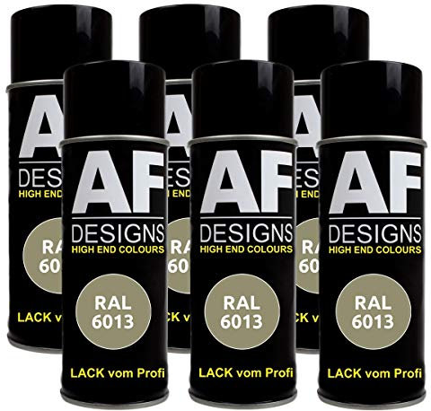 6 X RAL vernice spray auto vernice colorata RAL 6013 verde chiaro opaco