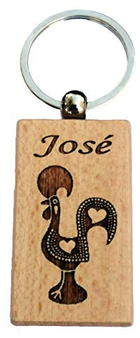 Porte clés Bois Exotique Coq du Portugal