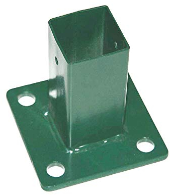 Bodenplatten, 10er Pack, grün RAL 6005 / anthrazit RAL 7016, 100x100mm / 125x125mm, passend für 40x40 / 60x60mm Stabmatten Pfosten (Bodenplatten, 10er Pack, 10x10 cm, grün)