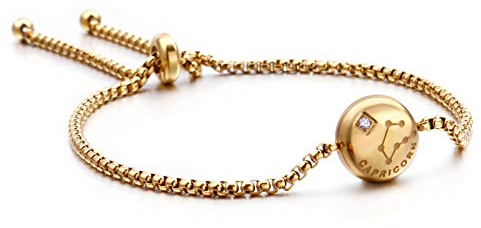 Qings Gold Sternzeichen Armband Charme verstellbare Konstellation Armband Steinbock