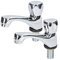 Fontastock URBEL FSKFGB004 Set de 2 grifos Individuales para Lavabo, Agua fría/Agua Caliente, Soportes de fijación, maneta de Zinc y Cuerpo de latón