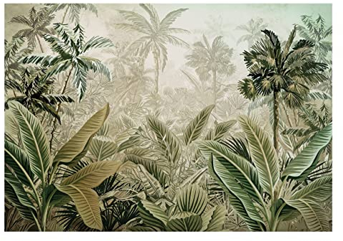 Papel Pintado Bosque Selva Tropical Naturaleza Salón Dormitorio 368x254 cm - Incluye Pegamento - Fotomurales Pared Tejido No Tejido Decorativos Murales Fotográfico XXL Moderno Decoración de Paredes