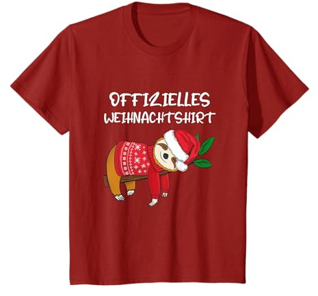 Offizielles Weihnachtsshirt Faultier mit Weihnachtsmütze T-Shirt