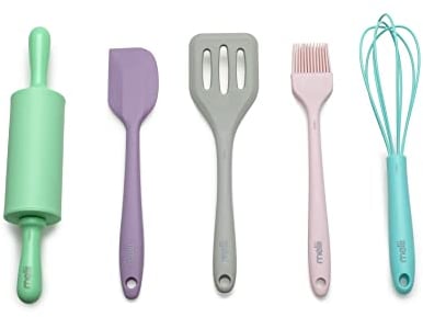 melii 5 Piece Real Mini Baking Tool Set, Cooking Tools for Kids