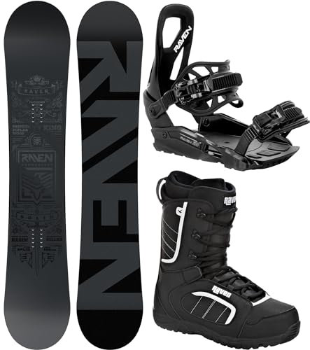 RAVEN Snowboard Set: Snowboard Solid Steel + Bindung s230 Black + Boots Target (156cm Wide + s230 M/L + Target 44)