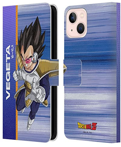 Head Case Designs Officially Licensed Dragon Ball Z Vegeta Saiyan Arc Characters Leather Wallet Case Compatible With Apple iPhone 13