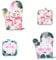 Lot de 4 gants de cuisine et maniques résistants à la chaleur en coton pour la cuisine, la pâtisserie, le barbecue (flamant rose)