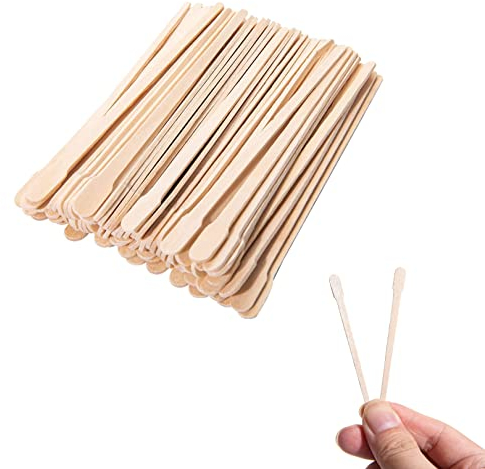 100pcs Small Wax Spatulas Wooden Wax Sticks Eyebrow Waxing Applicators Wood Craft Sticks,Eyebrow Wax Sticks Wax Applicator,Mini Eyebrow Waxing Spatulas for Face and Small Hair Removal Sticks(88mm)